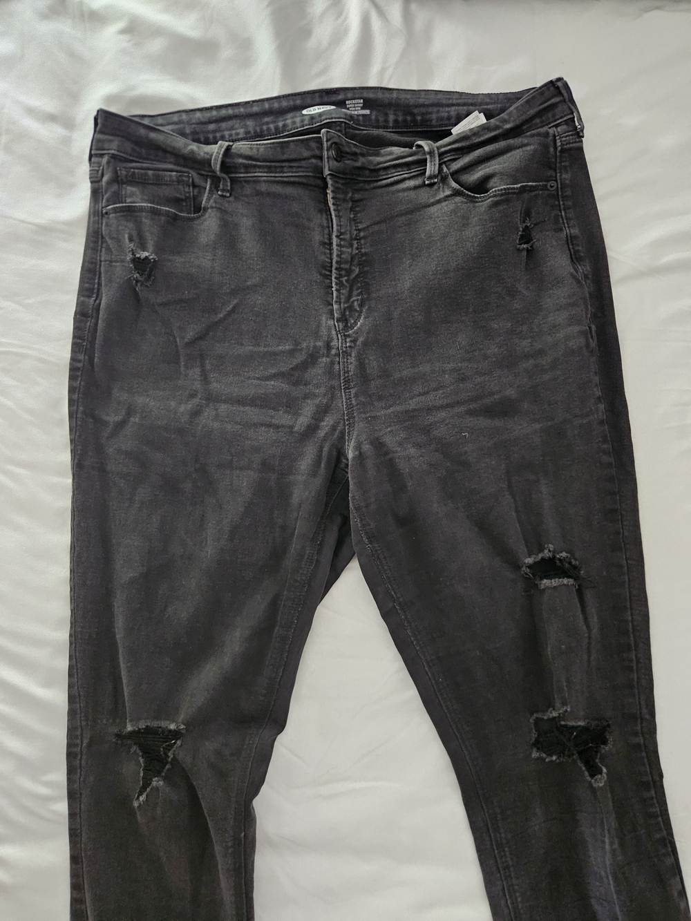 Old Navy Black Distressed High Rise Skinny Jeans